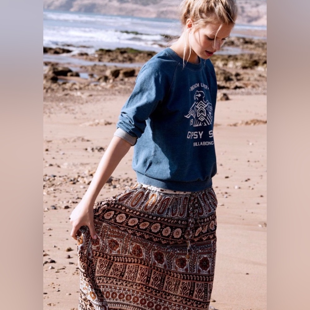 NWT BILLABONG bohemian gypsy maxi skirt 100% cotton